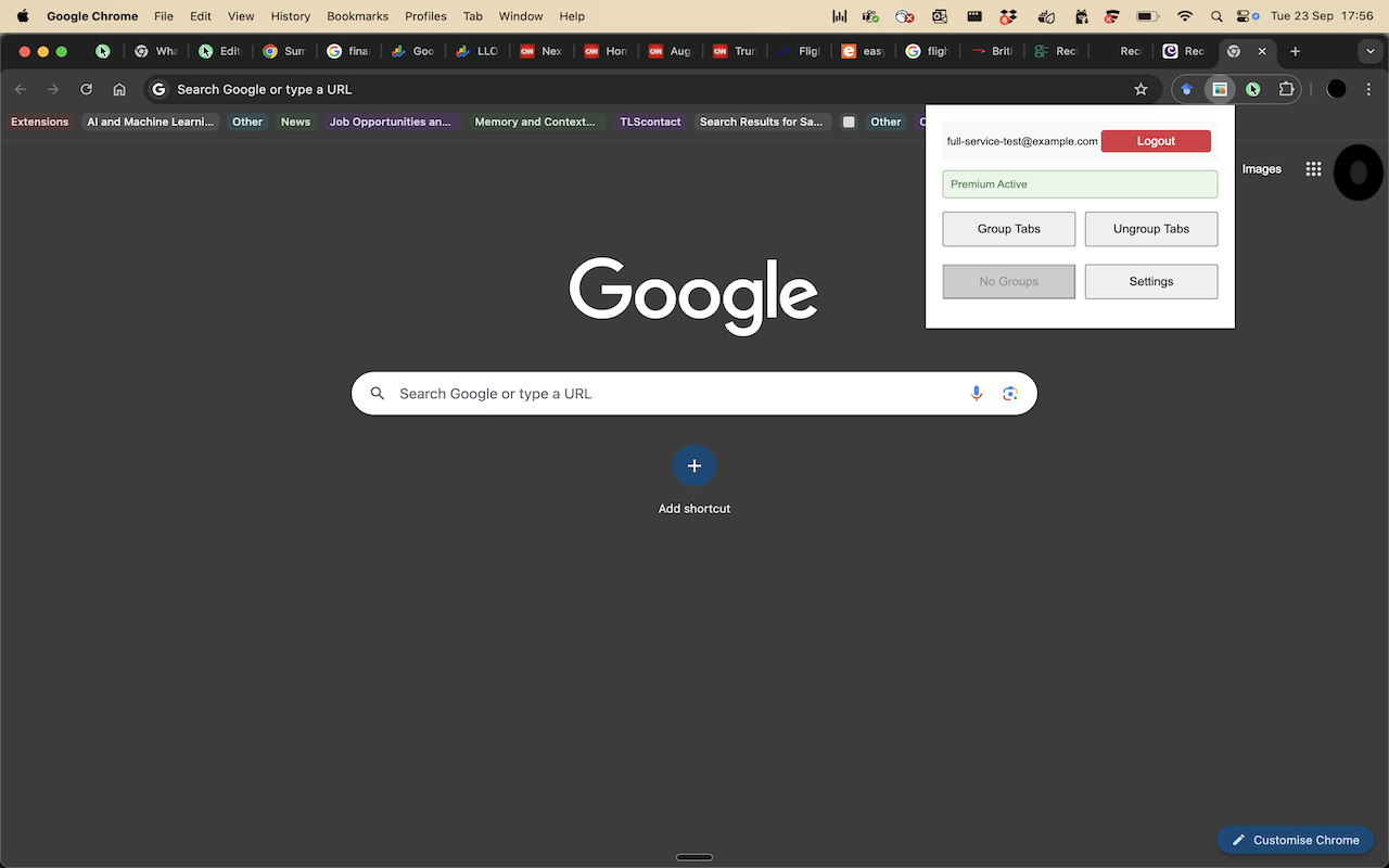 TabSmart extension popup